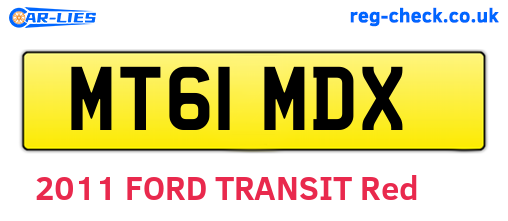 MT61MDX are the vehicle registration plates.