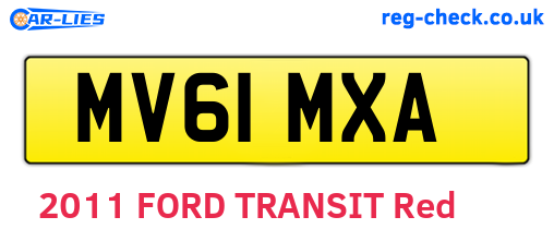 MV61MXA are the vehicle registration plates.
