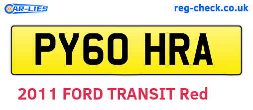 PY60HRA are the vehicle registration plates.