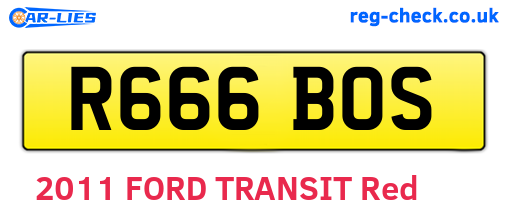 R666BOS are the vehicle registration plates.
