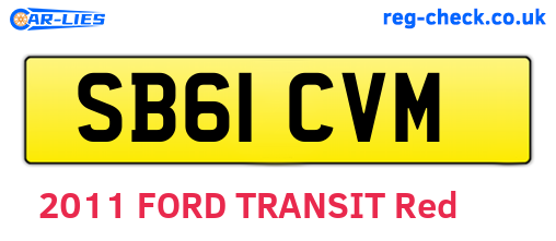 SB61CVM are the vehicle registration plates.