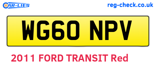 WG60NPV are the vehicle registration plates.
