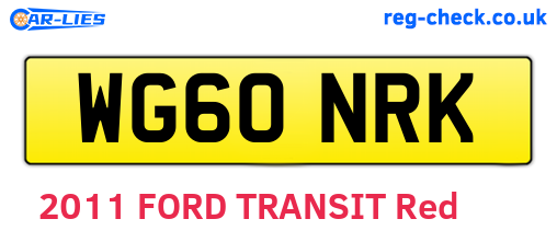 WG60NRK are the vehicle registration plates.