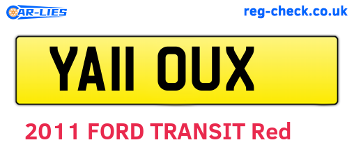 YA11OUX are the vehicle registration plates.