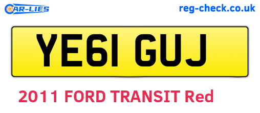 YE61GUJ are the vehicle registration plates.