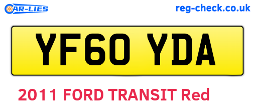 YF60YDA are the vehicle registration plates.