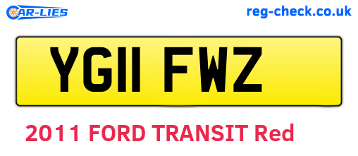 YG11FWZ are the vehicle registration plates.
