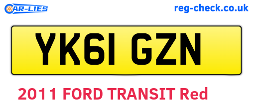YK61GZN are the vehicle registration plates.