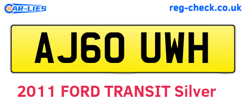 AJ60UWH are the vehicle registration plates.