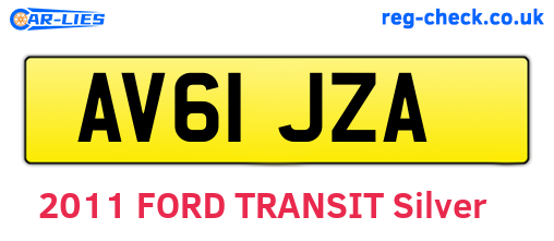 AV61JZA are the vehicle registration plates.