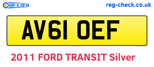 AV61OEF are the vehicle registration plates.