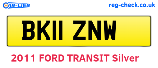BK11ZNW are the vehicle registration plates.