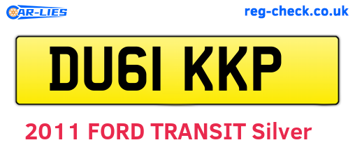 DU61KKP are the vehicle registration plates.