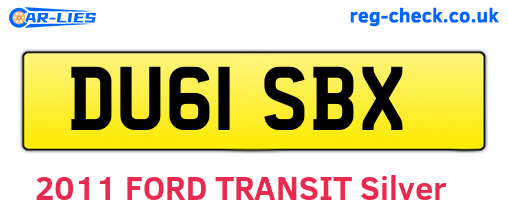 DU61SBX are the vehicle registration plates.