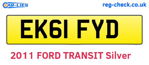 EK61FYD are the vehicle registration plates.