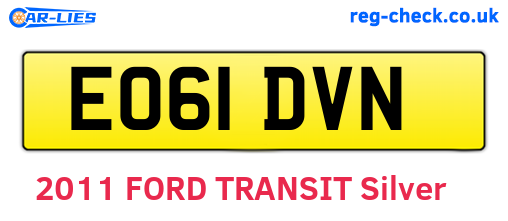 EO61DVN are the vehicle registration plates.