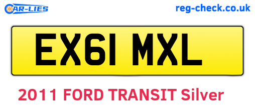 EX61MXL are the vehicle registration plates.