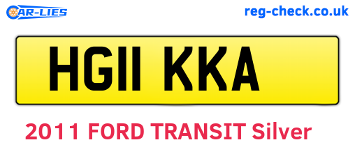HG11KKA are the vehicle registration plates.