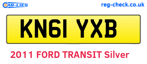 KN61YXB are the vehicle registration plates.
