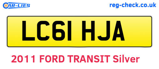LC61HJA are the vehicle registration plates.