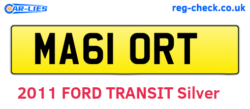 MA61ORT are the vehicle registration plates.