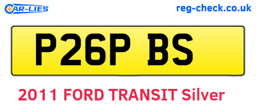P26PBS are the vehicle registration plates.