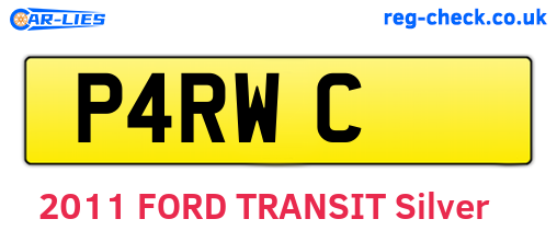 P4RWC are the vehicle registration plates.