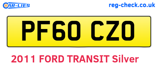 PF60CZO are the vehicle registration plates.