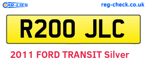 R200JLC are the vehicle registration plates.