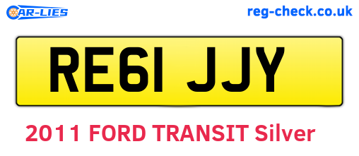 RE61JJY are the vehicle registration plates.