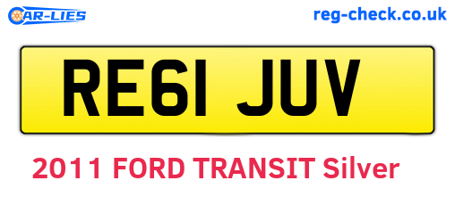 RE61JUV are the vehicle registration plates.