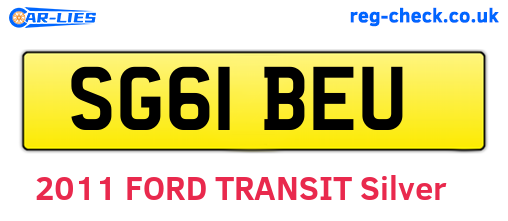 SG61BEU are the vehicle registration plates.