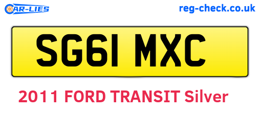 SG61MXC are the vehicle registration plates.