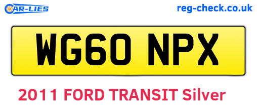 WG60NPX are the vehicle registration plates.