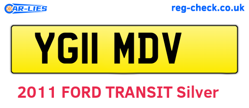 YG11MDV are the vehicle registration plates.