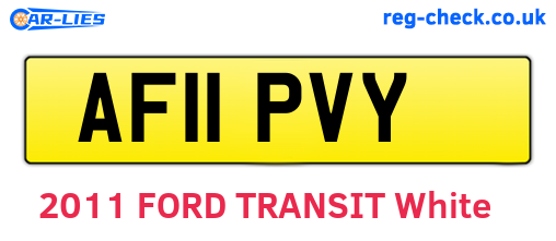 AF11PVY are the vehicle registration plates.