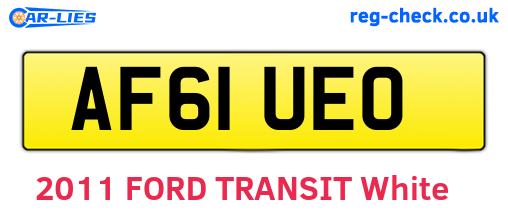 AF61UEO are the vehicle registration plates.