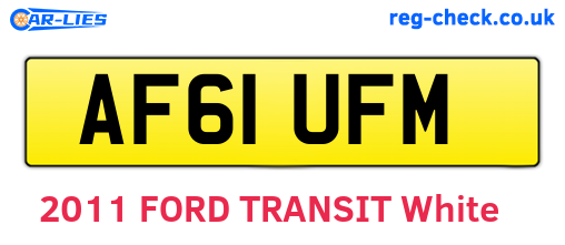 AF61UFM are the vehicle registration plates.