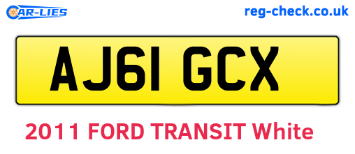 AJ61GCX are the vehicle registration plates.