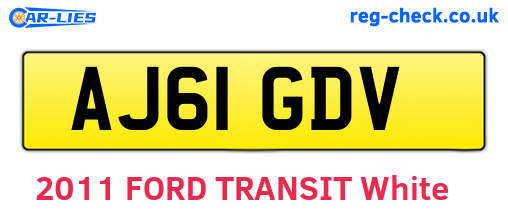 AJ61GDV are the vehicle registration plates.