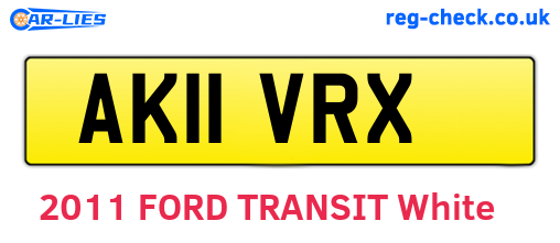 AK11VRX are the vehicle registration plates.