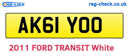 AK61YOO are the vehicle registration plates.