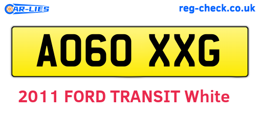 AO60XXG are the vehicle registration plates.