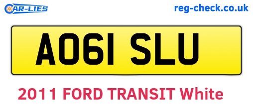 AO61SLU are the vehicle registration plates.