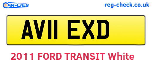 AV11EXD are the vehicle registration plates.