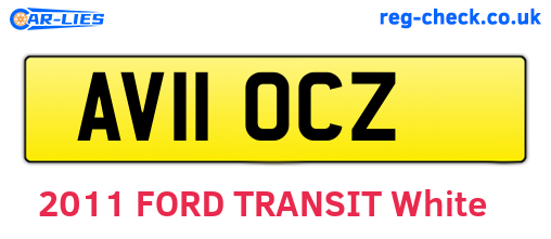 AV11OCZ are the vehicle registration plates.