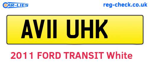AV11UHK are the vehicle registration plates.