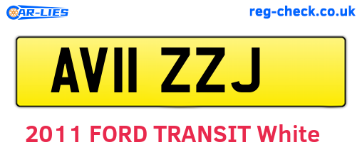 AV11ZZJ are the vehicle registration plates.