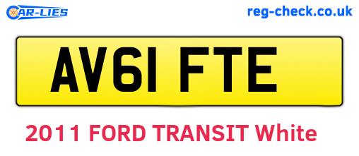 AV61FTE are the vehicle registration plates.