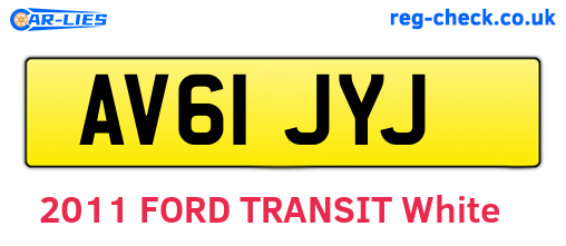 AV61JYJ are the vehicle registration plates.
